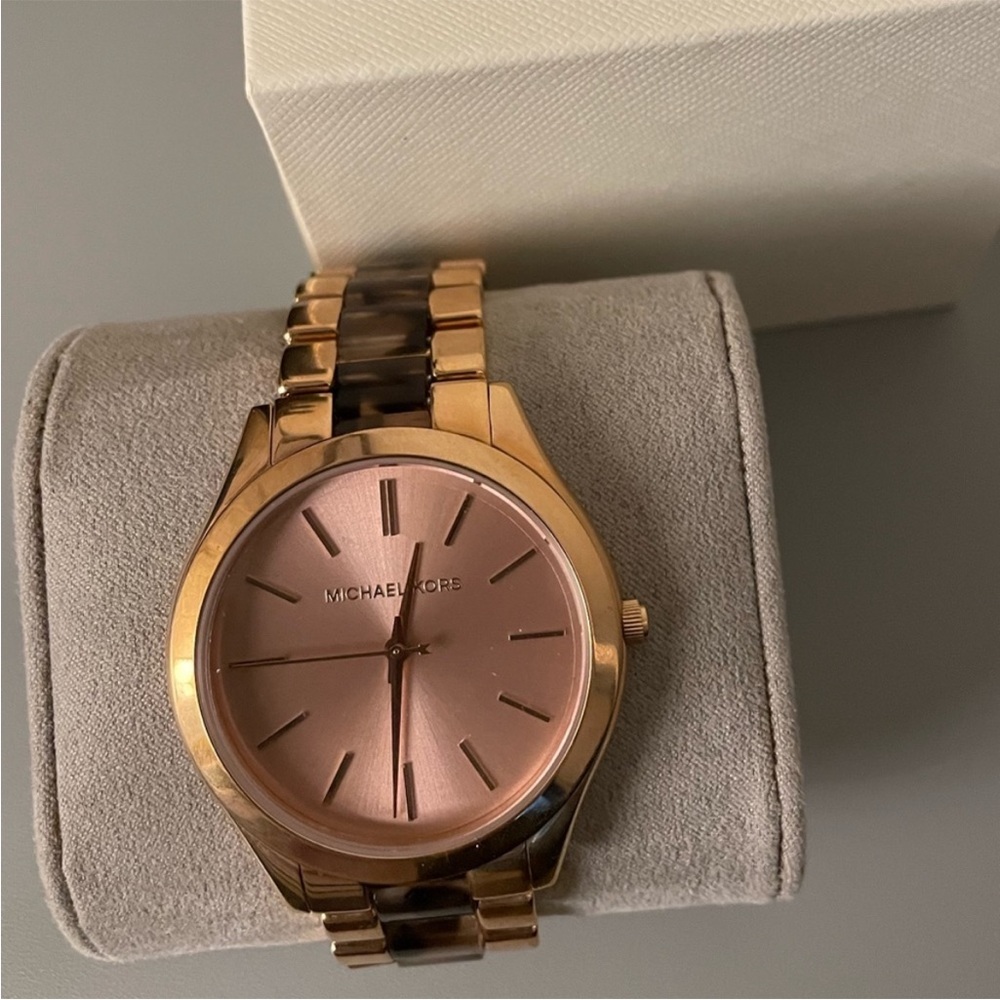 Michael Kors Women's Slim Runway
Tortoise Acetate Watch MK4301